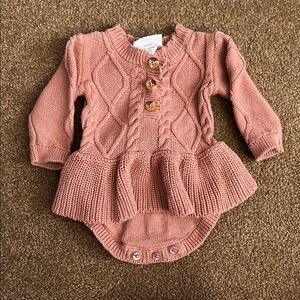 Nicole Miller Pink Cable Knit One Piece